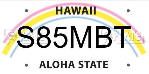 S85MBT Hawaii License Plate