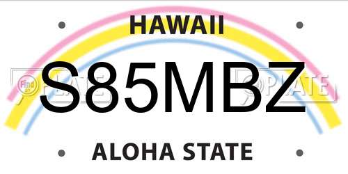 S85MBZ Hawaii License Plate