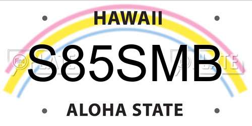 S85SMB Hawaii License Plate