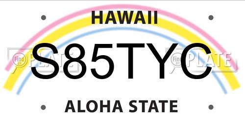 S85TYC Hawaii License Plate