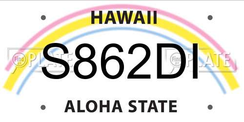 S862DI Hawaii License Plate