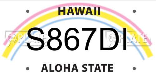 S867DI Hawaii License Plate