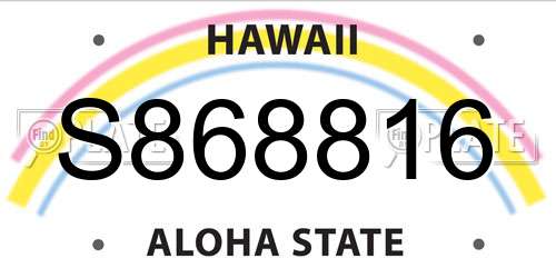 S868816 Hawaii License Plate