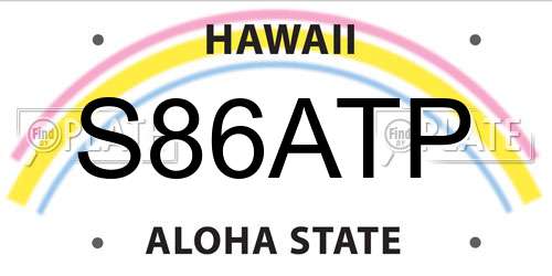 S86ATP Hawaii License Plate