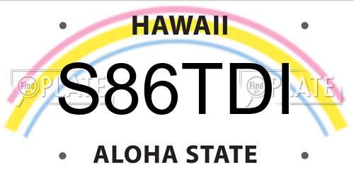 S86TDI Hawaii License Plate