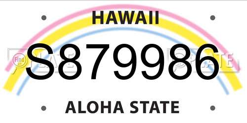 S879986 Hawaii License Plate
