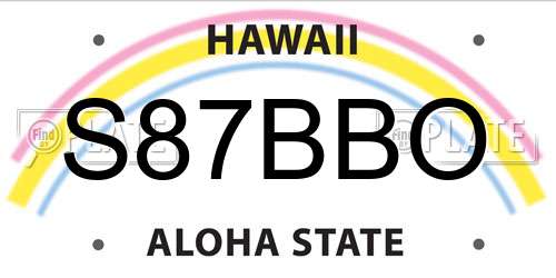 S87BBO Hawaii License Plate