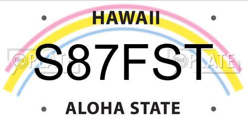 S87FST Hawaii License Plate