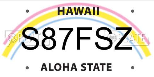 S87FSZ Hawaii License Plate