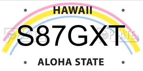 S87GXT Hawaii License Plate