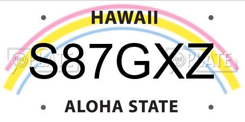 S87GXZ Hawaii License Plate