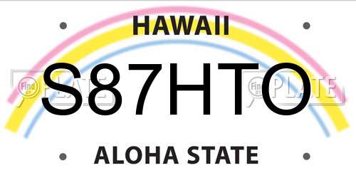 S87HTO Hawaii License Plate