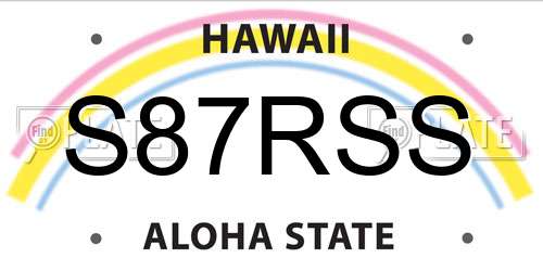 S87RSS Hawaii License Plate