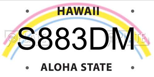 S883DM Hawaii License Plate