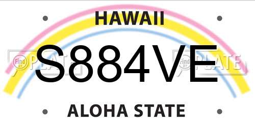 S884VE Hawaii License Plate