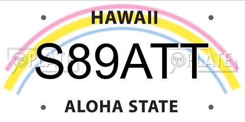 S89ATT Hawaii License Plate