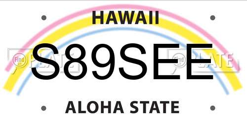 S89SEE Hawaii License Plate