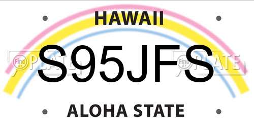 S95JFS Hawaii License Plate