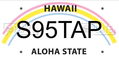 S95TAP Hawaii License Plate