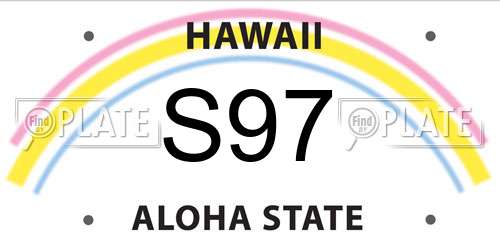 S97 Hawaii License Plate