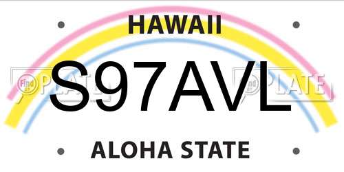 S97AVL Hawaii License Plate