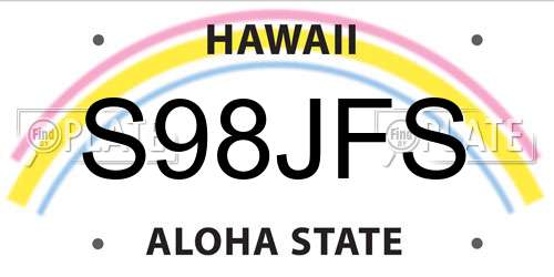 S98JFS Hawaii License Plate