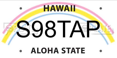 S98TAP Hawaii License Plate