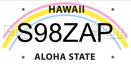 S98ZAP Hawaii License Plate