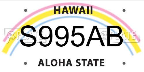 S995AB Hawaii License Plate