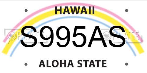 S995AS Hawaii License Plate