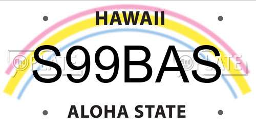 S99BAS Hawaii License Plate