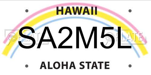 SA2M5L Hawaii License Plate