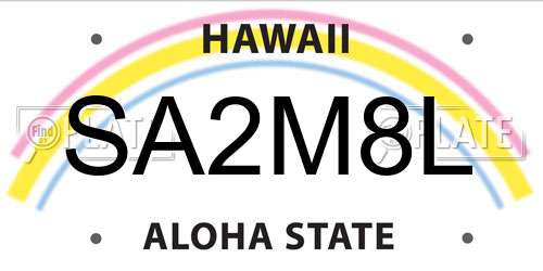 SA2M8L Hawaii License Plate
