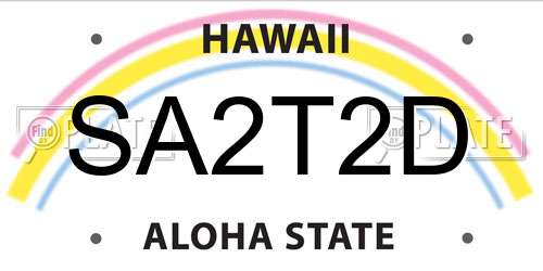 SA2T2D Hawaii License Plate