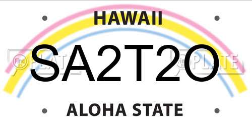 SA2T2O Hawaii License Plate