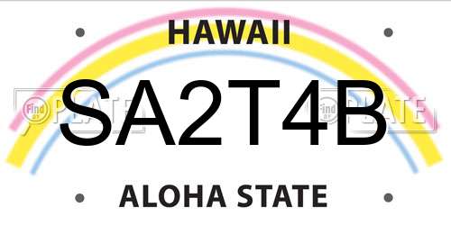 SA2T4B Hawaii License Plate