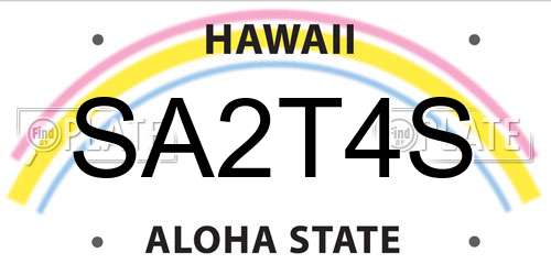 SA2T4S Hawaii License Plate