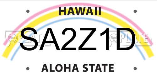 SA2Z1D Hawaii License Plate
