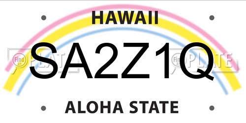 SA2Z1Q Hawaii License Plate