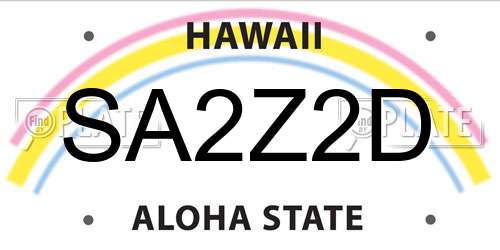 SA2Z2D Hawaii License Plate