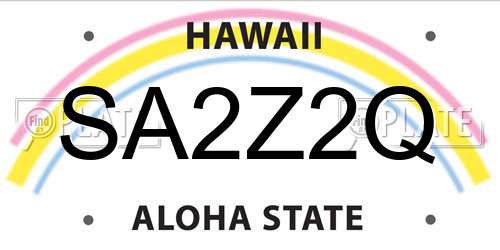 SA2Z2Q Hawaii License Plate