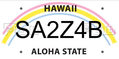 SA2Z4B Hawaii License Plate