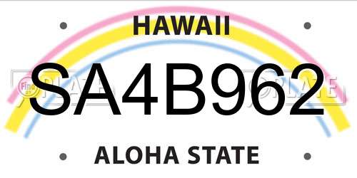 SA4B962 Hawaii License Plate