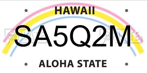 SA5Q2M Hawaii License Plate