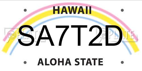 SA7T2D Hawaii License Plate