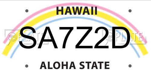 SA7Z2D Hawaii License Plate