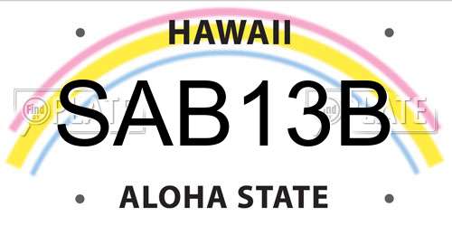 SAB13B Hawaii License Plate