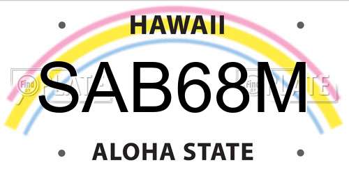 SAB68M Hawaii License Plate