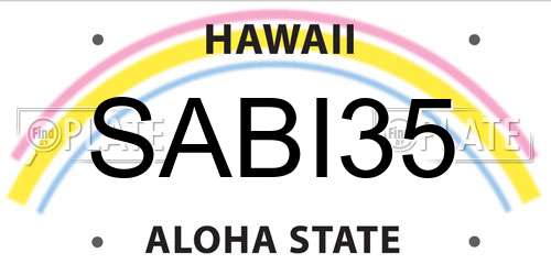 SABI35 Hawaii License Plate