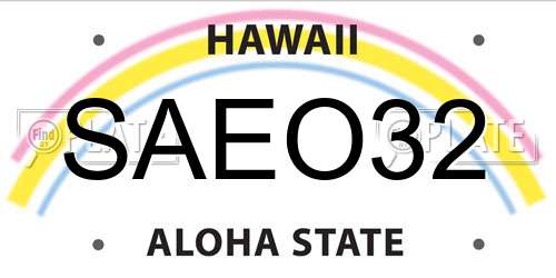 SAEO32 Hawaii License Plate
